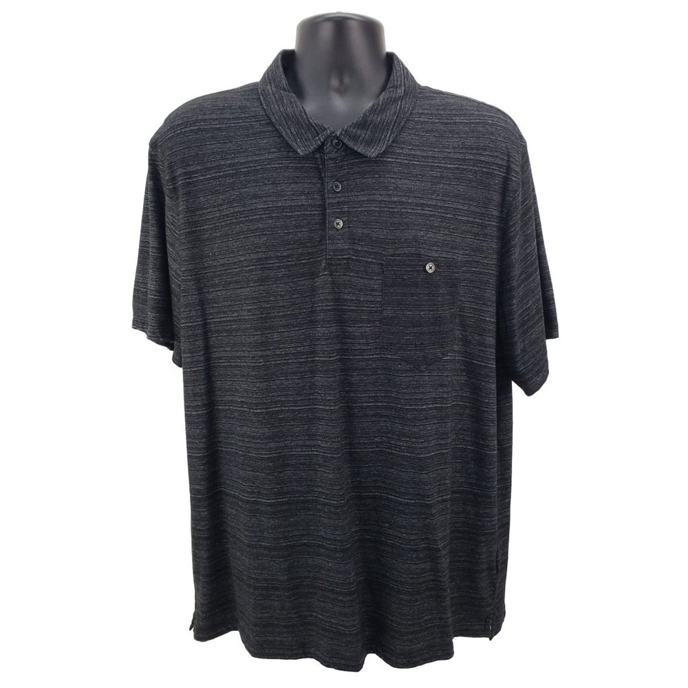 English Laundry Polo Shirt Men’s XXL Black Stretch Cotton Pocket Short Sleeve 2X